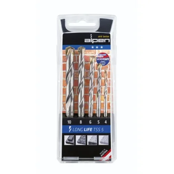 Alpen TSS 5 LL Masonry and Stone Drill Bit Set, 4-10 mm, 5-Piece