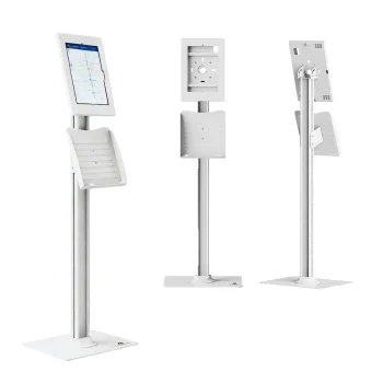 Floor Advertising Tablet Stand Maclean MC-960 W 10.9"-11", Lockable, White