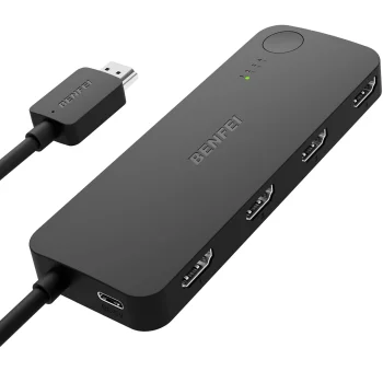 Benfei 4-in-1 HDMI Switch 4K 60Hz 2K 144Hz HDCP 2.3, Black