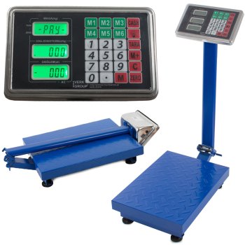 Electronic Warehouse and Shop Scale 100kg with LCD, Blue