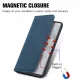 Google Pixel 6a Vintage Leather Skin-Touch Magnetic Case Book Cover, Blue