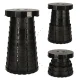 Folding Telescopic Camping Stool Black 200kg