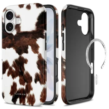 Tech-Protect Lamano MagSafe Case for iPhone 17, Brown and White
