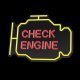 Check Engine LED Neon Sign Neolia NNE21 for Garage Wall Decor, Yellow Red