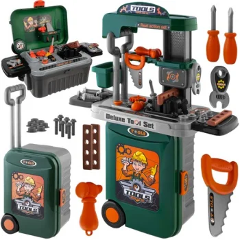 Kruzzel 00024648 Kids Toy Workshop & Tool Suitcase 3-in-1