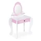 Ecotoys Large Kids Vanity Table with Mirror, Stool and 7 Accessories