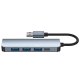 Tech-Protect V0 5-in-1 USB-A Hub (USB 3.0 / 3x USB 2.0 / USB-C) - Gray