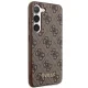 Guess 4G Metal Gold Logo Case for Samsung Galaxy S23, Brown