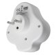 Maclean Power Splitter with 2 Sockets, Switch and USB A/C 2.4A, White