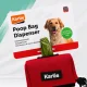 Karlie Dog Waste Bag Dispenser Pouch with Carabiner + 15 Biodegradable Bags, Red