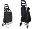 Solid Foldable Shopping Trolley Bag on Wheels Black