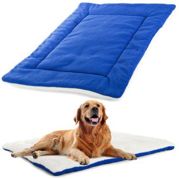 Fabric dog bed mat 70 x 53 cm blue