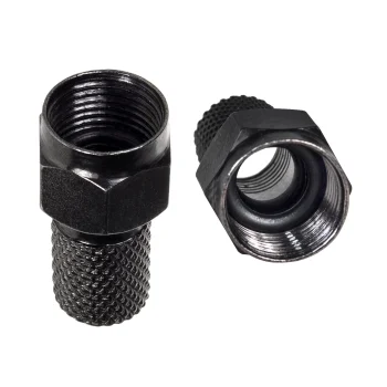 Maclean MCTV-903 F Connector for RG6 & RG5.9 Cable, 6.8 mm, Nickel Plated with O-Ring, Black