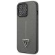 Guess Saffiano Triangle Logo Case for iPhone 14 Pro Max - Silver