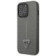 Guess Saffiano Triangle Logo vāciņš iPhone 14 Pro Max - Sudraba