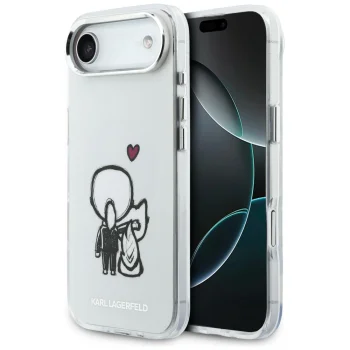 Karl Lagerfeld Karl & Choupette MagSafe dėklas telefonui iPhone Air, skaidrus