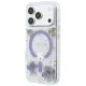 Guess Resin Flowers Glitter MagSafe Case for iPhone 18 Pro Max / 17 Pro Max - Purple