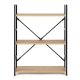 Modernhome CWJ602480LG Wild Oak Wooden Shelf with Metal Frame, 3 Shelves, Loft Style