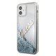Guess iPhone 12 mini Case Glitter Vintage Script, Blue