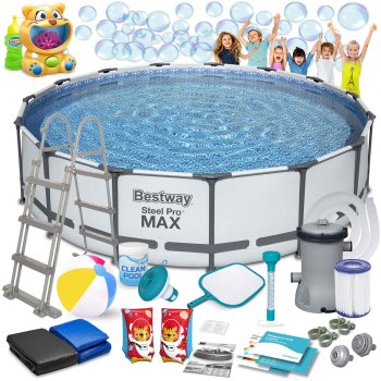 Bestway 56488 Above Ground Frame Pool Set 457 x 107 cm, 18-in-1 Kit