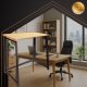 Ruhhy 26116 Folding Desk, Industrial Wooden Computer Table for Home Office