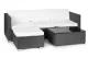 MultiGarden Modular Rattan Corner Garden Sofa Set with Table, Grey
