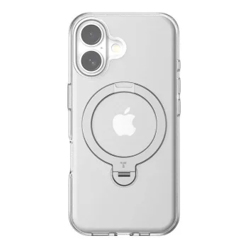 Torras Ostand Spin Case for iPhone 16 Plus, Transparent