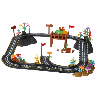 Ikonka KX2863 Magnetic Car Track with 153 Elements and Light-up Car
