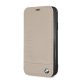BMW Logo Imprint Folio Case for iPhone Xr - Beige