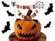 Halloween Cake and Cupcake Topper, Paper Garland on Sticks