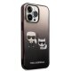 Чехол Karl Lagerfeld Ikonik Karl & Choupette для iPhone 14 Pro, Black Gradient