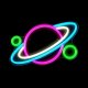 Неоновый светильник Планета LED с диммером USB настенный декор Forever...