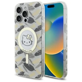 Hello Kitty iPhone 16 Pro Max Case IML Golden Leaves MagSafe, White