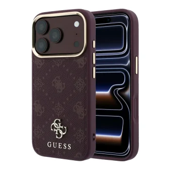 Guess Stripe Peony 4G MagSafe Case for iPhone 17 Pro / 18 Pro - Burgundy