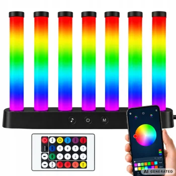 RGB LED Desktop Lamp Equalizer with Remote and App Control (USB)