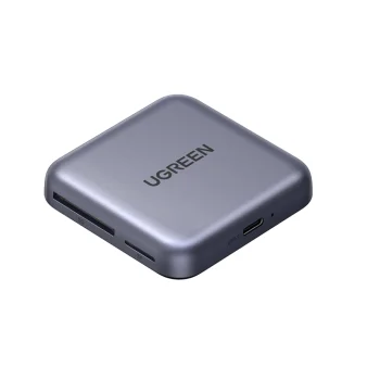 Ugreen 100W PD 3-in-1 Car Charger with Magnetic Card Reader - Gray