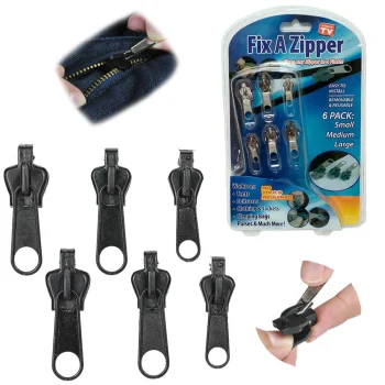 Fix a Zipper Repair Kit, 6 pcs, Brown