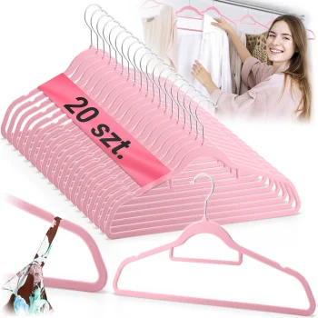 Massido MS-859 Velour Clothes Hangers, 20 Pcs