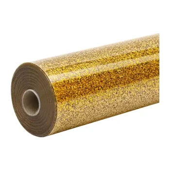HTVRONT KZ-SGH-1908-2USH Glitter Heat Transfer Film, 30.5 cm x 90 cm, Gold