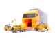 Transporter Truck with Launcher and 6 Metal Construction Vehicles