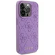 Guess iPhone 15 Pro Max Case Leather 4G Stamped, Purple