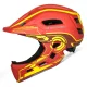 Wozinsky Kids\' Full Face Bike Helmet with USB Rear Light S, Red and Yellow