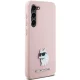 Karl Lagerfeld Samsung Galaxy S23+ Case Silicone Choupette Metal Pin, Pink
