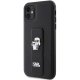 Karl Lagerfeld iPhone 11 Case Gripstand Saffiano Karl & Choupette, Black