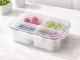 Food and Snack Container with 4 Compartments and Lid, 22 x 14 x 7 cm