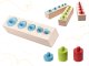 Attīstošā Koka Rotaļlieta Mīkla Formu Šķirotājs \"Cilindri\", Daudzkrāsains | Educational Wooden Toy Shape...