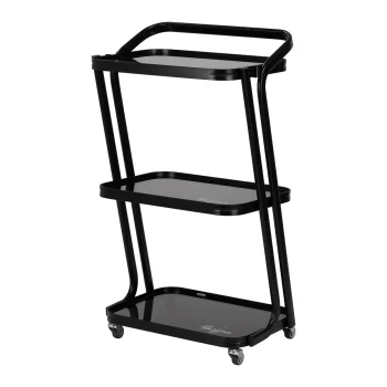 Beauty Trolley PRO INK 6701 with 3 Glass Shelves, Black