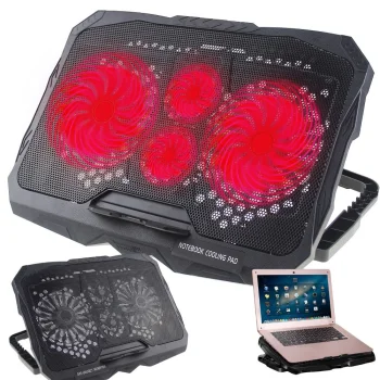 LED adjustable laptop cooling pad with USB port