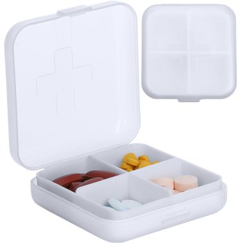 Pill Organizer, Medicine Container, White