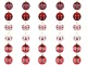 Shatterproof Christmas Tree Baubles, Red/White, 5 cm (Set of 30)